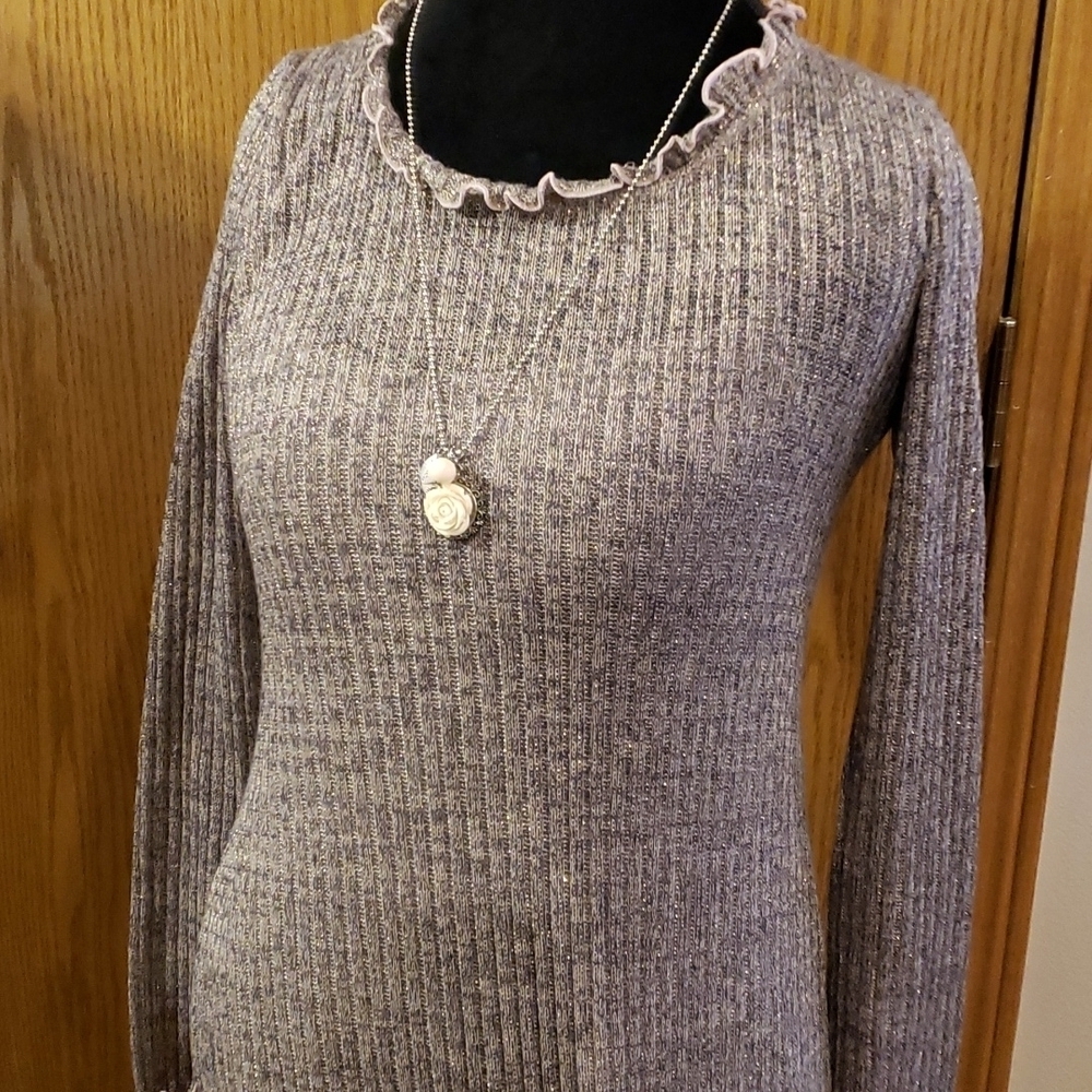 Chelsea & violet new w/tags long sleeve dress pink & grey